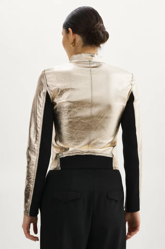 Chapin Reversible Leather Bomber Blackgold Women Lamarque BEST SELLERS