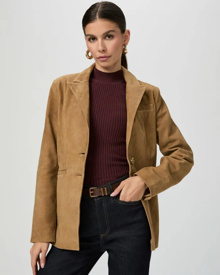 Charli Blazer 8211 Tobacco Suede Women PAIGE Jackets and Coats