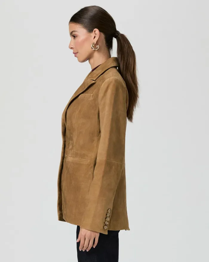 Charli Blazer 8211 Tobacco Suede Women PAIGE Jackets and Coats Charli Blazer 8211 Tobacco Suede Women PAIGE Jackets and Coats