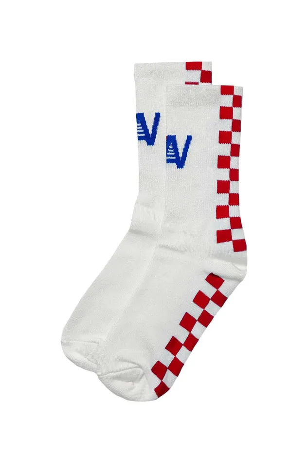 CHECKERED SOCK 8211 WHITE RED WomenMen Aviator Nation Socks