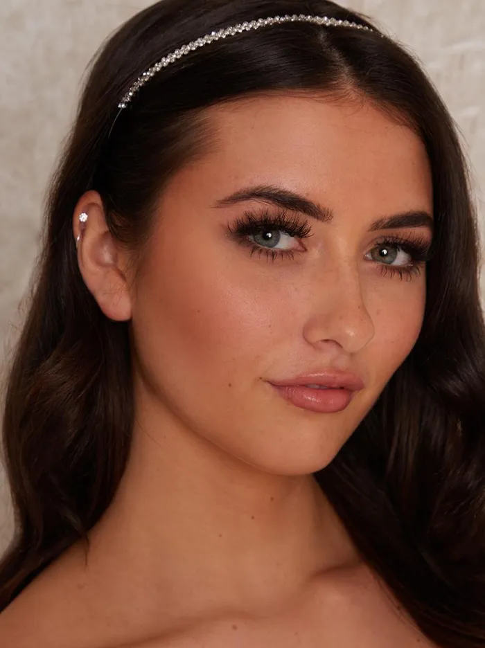 Chi Chi London Delicate Diamante Headband In Silver Women Hair Accessories