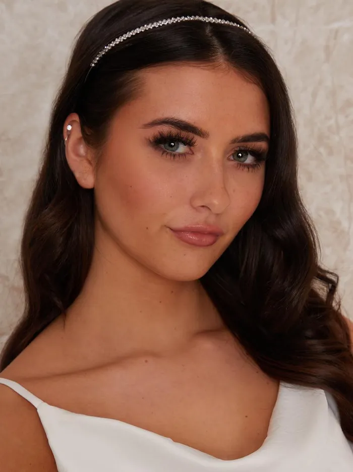 Chi Chi London Delicate Diamante Headband In Silver Women Hair Accessories
