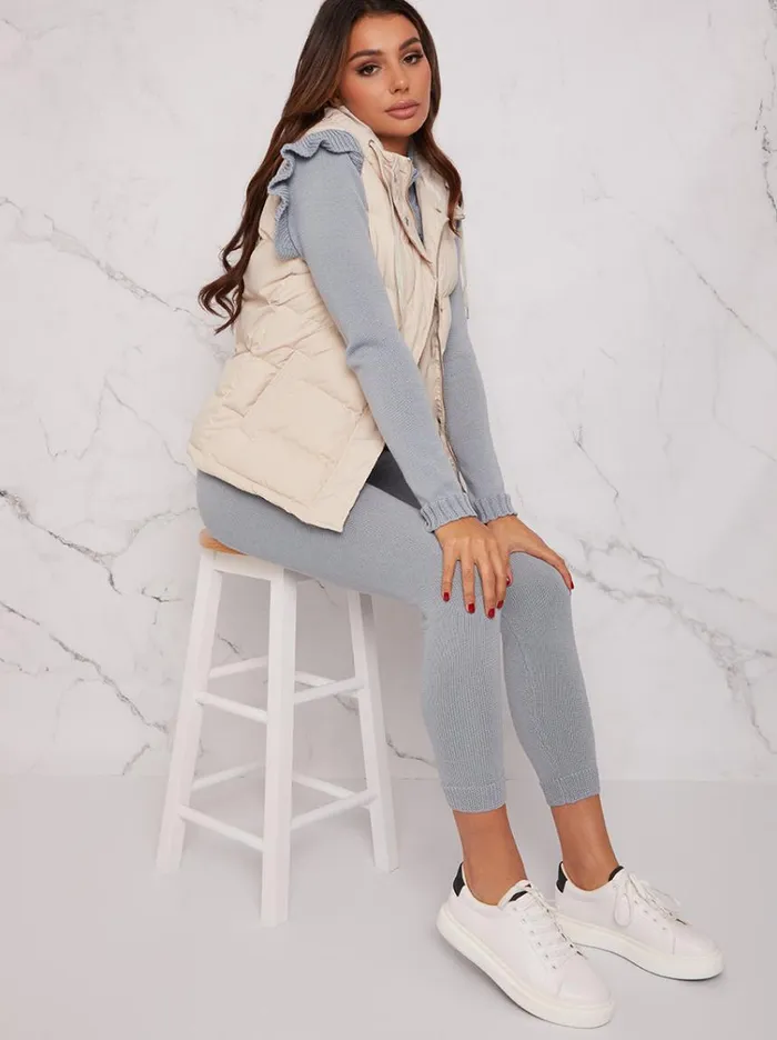 Chi Chi London TwoPiece Ruffle Detail Loungewear Set In Blue Women Loungewear