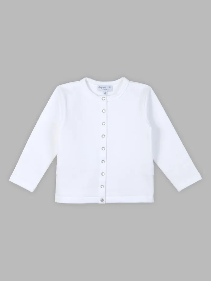 Children Cardigans Agns B White 03412 Ans034 Snap Cardigan