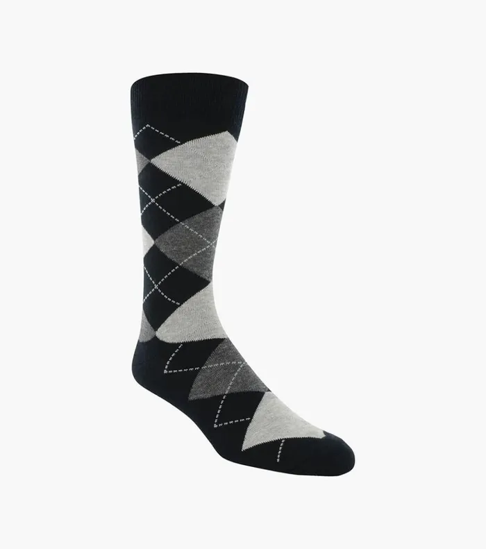 Classic Argyle Crew Dress Socks Blackgray Men Florsheim Socks