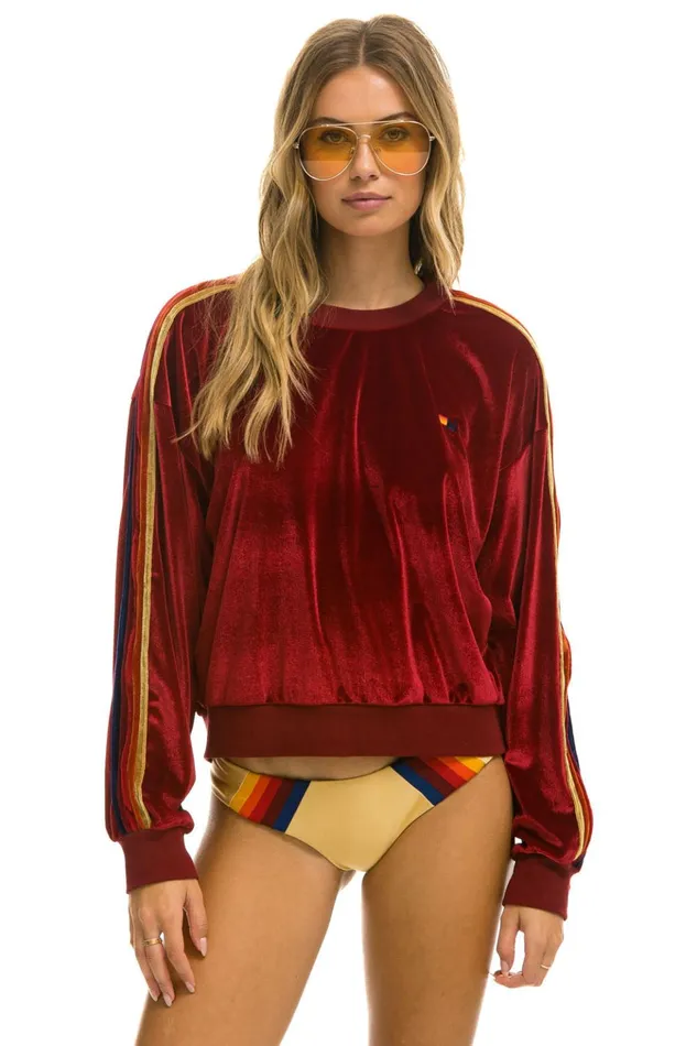 CLASSIC VELVET RELAXED SWEATSHIRT 8211 RED Men Aviator Nation Sweatshirts