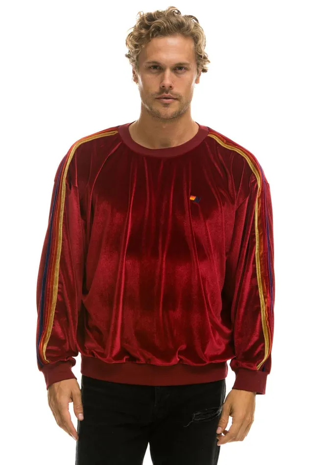 CLASSIC VELVET RELAXED SWEATSHIRT 8211 RED Men Aviator Nation Sweatshirts