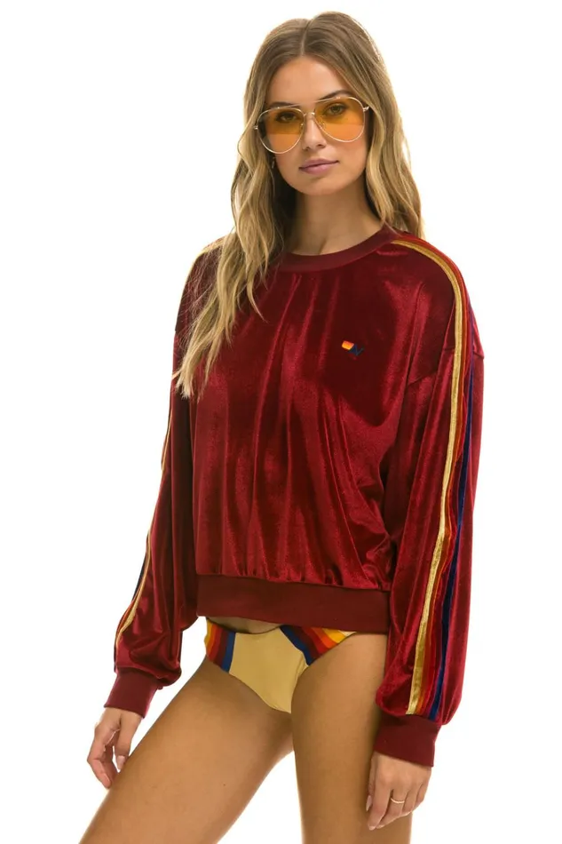 CLASSIC VELVET RELAXED SWEATSHIRT 8211 RED Men Aviator Nation Sweatshirts