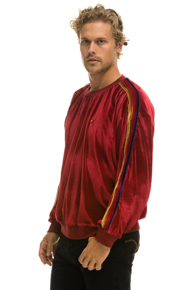 CLASSIC VELVET RELAXED SWEATSHIRT 8211 RED Men Aviator Nation Sweatshirts