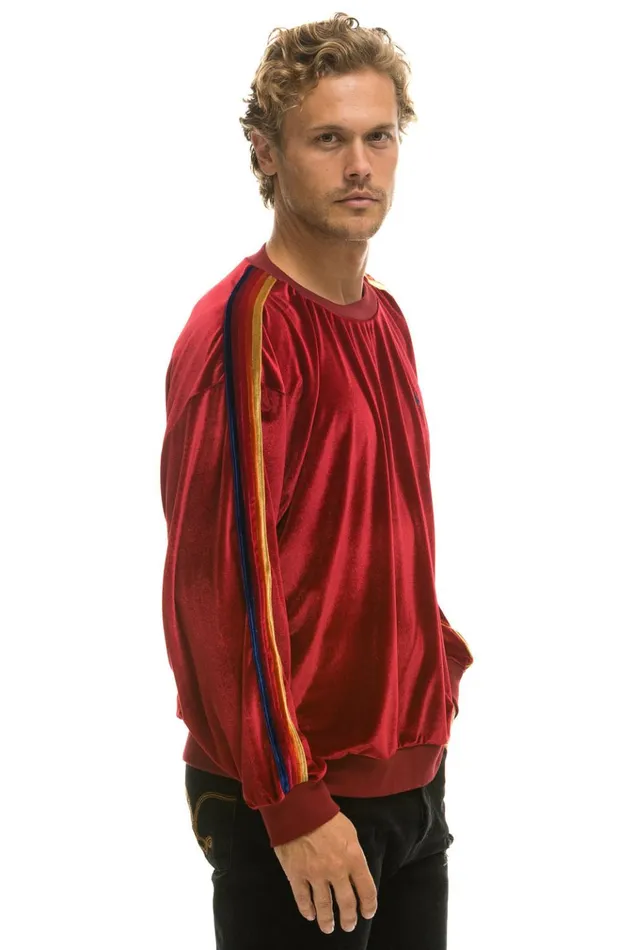 CLASSIC VELVET RELAXED SWEATSHIRT 8211 RED Men Aviator Nation Sweatshirts