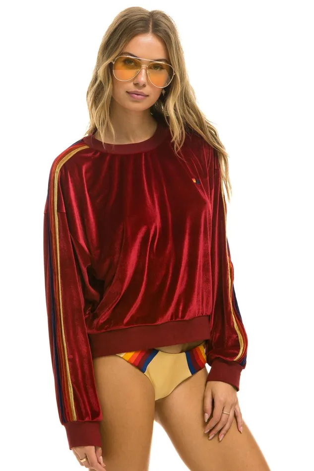 CLASSIC VELVET RELAXED SWEATSHIRT 8211 RED Men Aviator Nation Sweatshirts