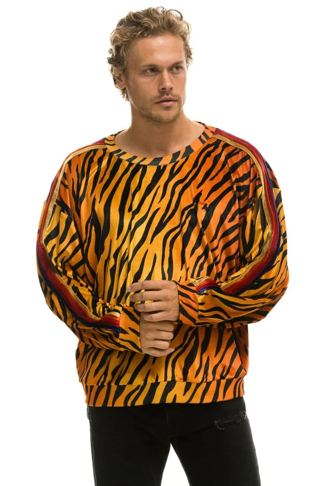 CLASSIC VELVET RELAXED SWEATSHIRT 8211 TIGER Women Aviator Nation Sweatshirts