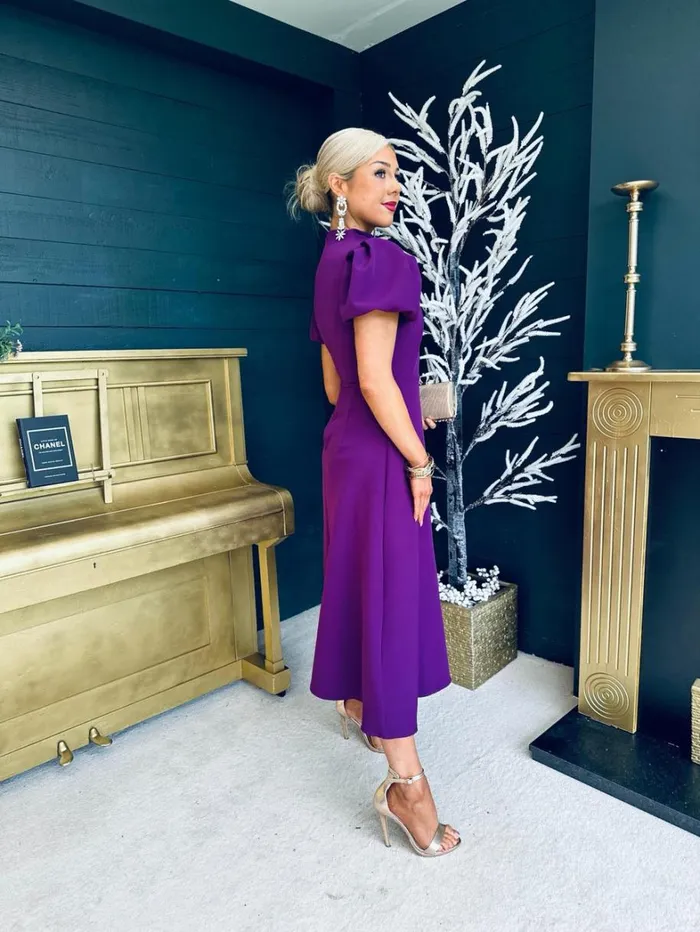 Claudia Detailed Occasion Dress Plum Womens Canella Lane Maxi
