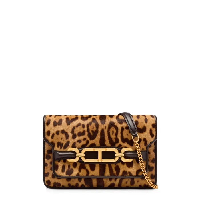 Clutches Women TOM FORD LEOPARD PRINT CALF HAIR WHITNEY SMALL SHOULDER BAG Brown Beige