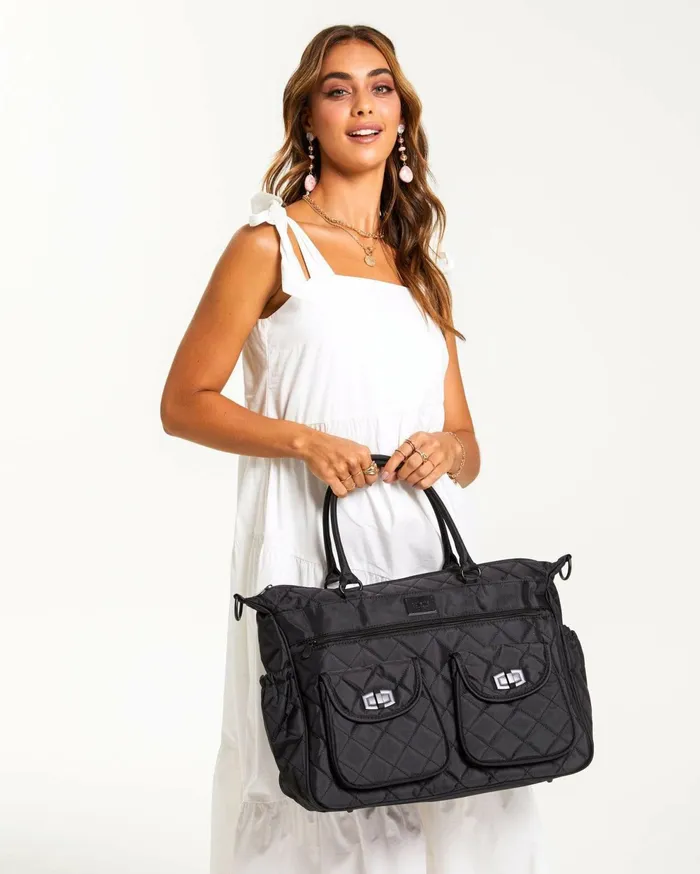 Colette By Colette Hayman Baby Bags Black Quilted Baby Travel Bag 8211 Bags