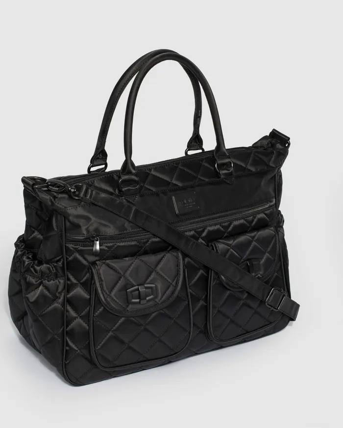 Colette By Colette Hayman Baby Bags Black Quilted Baby Travel Bag 8211 Bags
