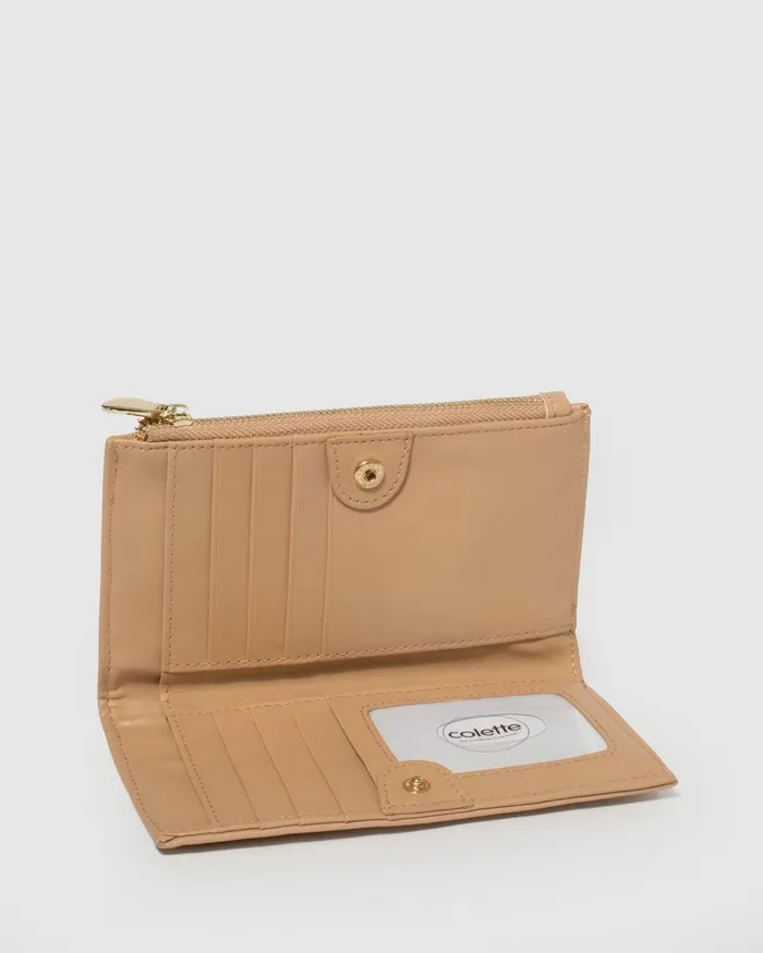 Colette By Colette Hayman Beige Saffiano Selena Zip Wallet Bags Wallets