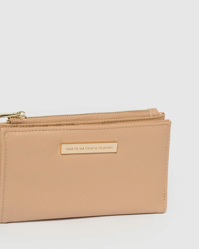 Colette By Colette Hayman Beige Saffiano Selena Zip Wallet Bags Wallets