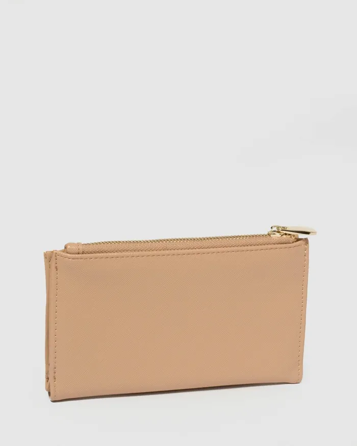 Colette By Colette Hayman Beige Saffiano Selena Zip Wallet Bags Wallets