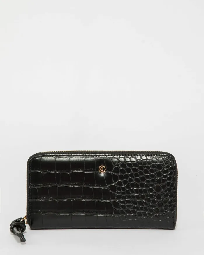 Colette By Colette Hayman Black Ari Large Zip Around Wallet Bags Wallets