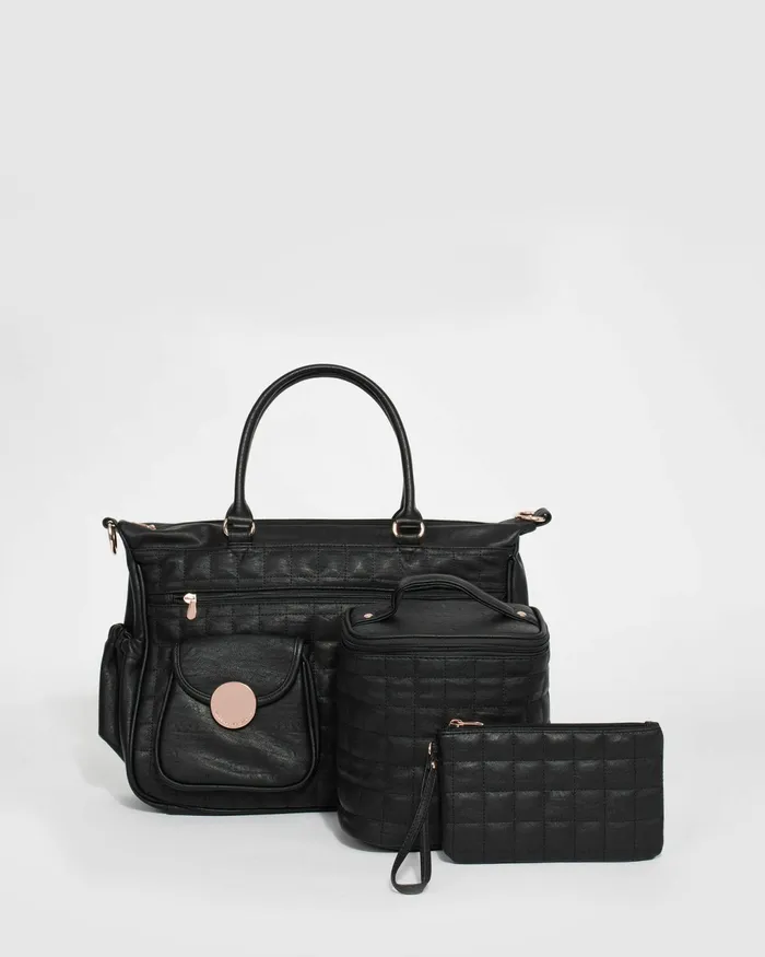 Colette By Colette Hayman Black Baby Bag Set Black Baby Nappy Bag Set Online Bags Baby Bags