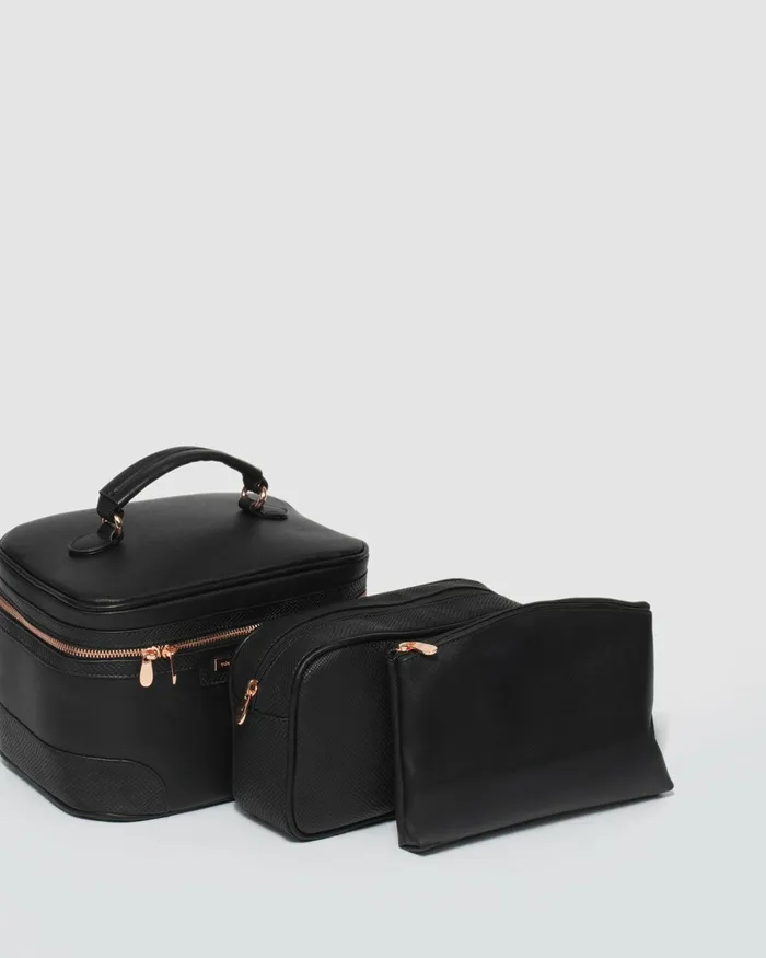Colette By Colette Hayman Black Cosmetic Case Pack Bags Cosmetic and Makeup Bags
