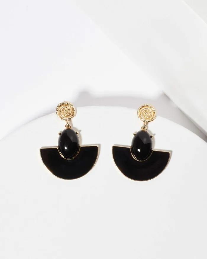 Colette By Colette Hayman Black Fan Drop Statement Earrings Jewellery Statement Earrings Colette By Colette Hayman Black Fan Drop Statement Earrings Jewellery Statement Earrings