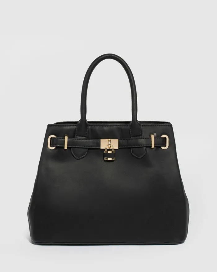 Colette By Colette Hayman Black MaryBeth Lock Tote Bag Bags Work Bags