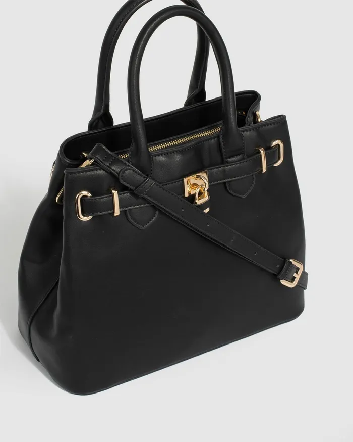 Colette By Colette Hayman Black MaryBeth Lock Tote Bag Bags Work Bags