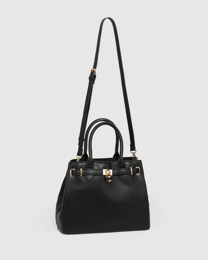 Colette By Colette Hayman Black MaryBeth Lock Tote Bag Bags Work Bags