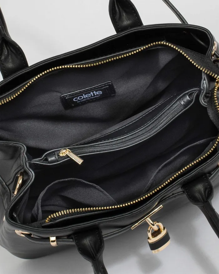 Colette By Colette Hayman Black MaryBeth Lock Tote Bag Bags Work Bags