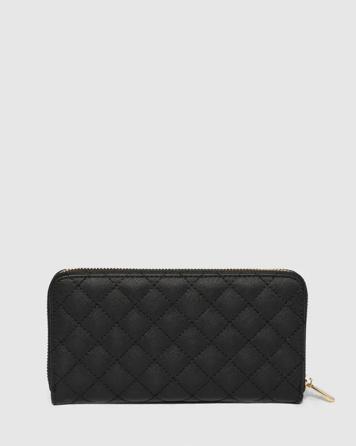 Colette By Colette Hayman Black Nina Quilt Wallet With Gold Hardware Bags Wallets