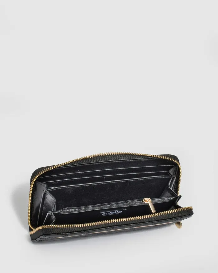 Colette By Colette Hayman Black Nina Quilt Wallet With Gold Hardware Bags Wallets