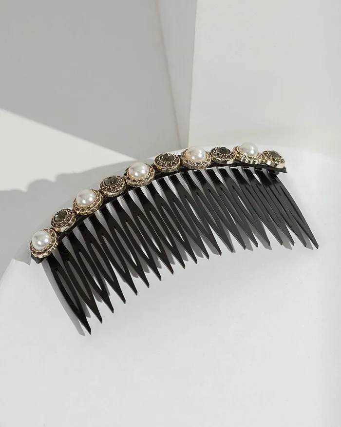 Colette By Colette Hayman Black Pearl And Crystal Detail Hair Comb Accessories Hair Combs Colette By Colette Hayman Black Pearl And Crystal Detail Hair Comb Accessories Hair Combs