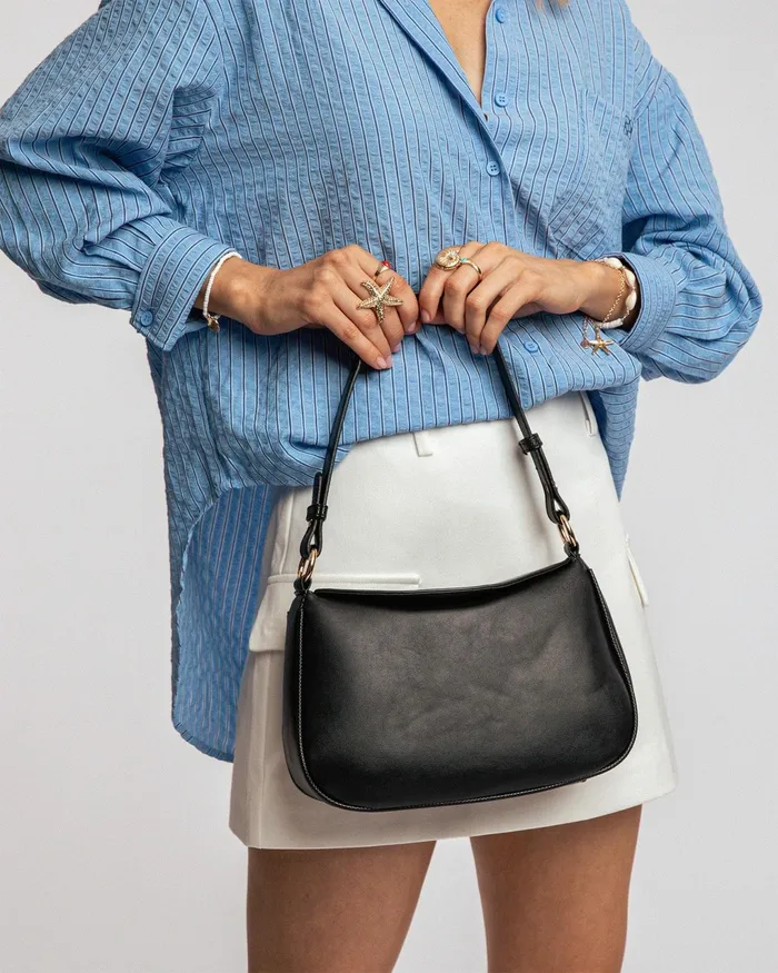 Colette By Colette Hayman Black Stella Curved Shoulder Bag Bags Shoulder Bags