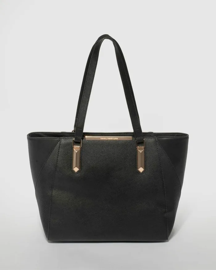 Colette By Colette Hayman Black Tote Bag With Gold Hardware Online Bags Work Bags