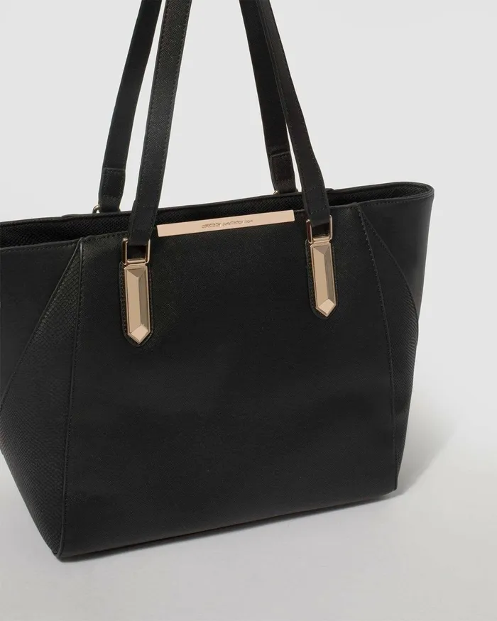 Colette By Colette Hayman Black Tote Bag With Gold Hardware Online Bags Work Bags