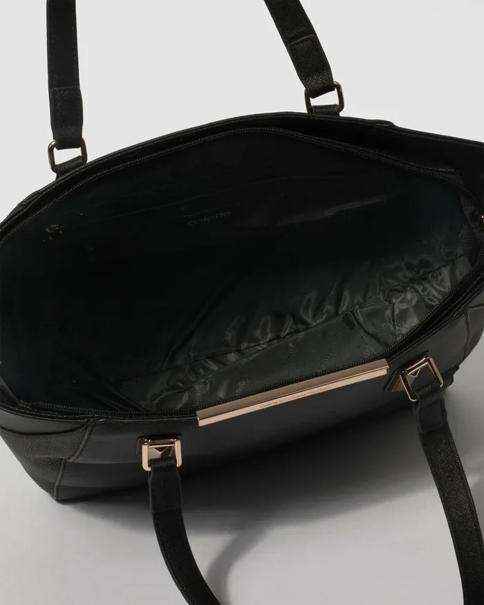 Colette By Colette Hayman Black Tote Bag With Gold Hardware Online Bags Work Bags