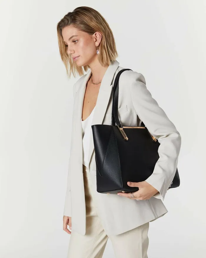 Colette By Colette Hayman Black Tote Bag With Gold Hardware Online Bags Work Bags