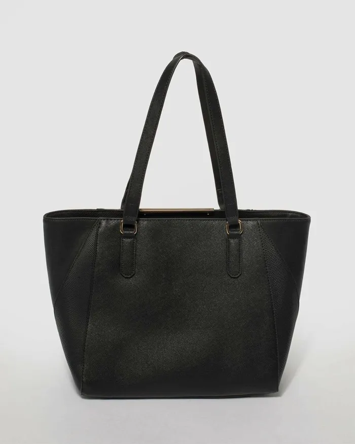 Colette By Colette Hayman Black Tote Bag With Gold Hardware Online Bags Work Bags
