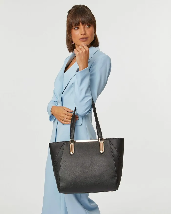 Colette By Colette Hayman Black Tote Bag With Gold Hardware Online Bags Work Bags