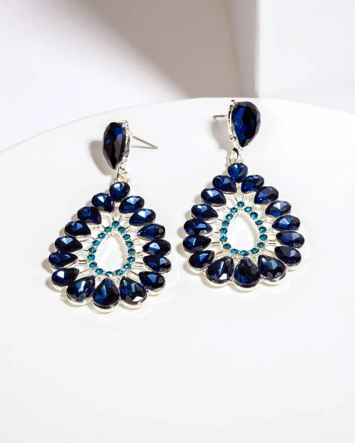 Colette By Colette Hayman Blue Crystals Drop Earrings Jewellery Drop