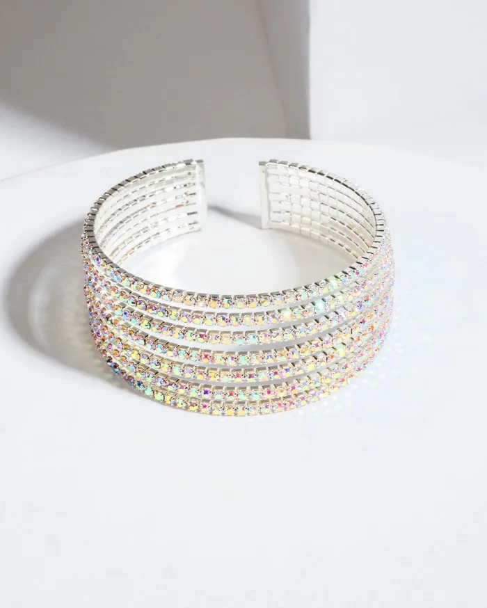 Colette By Colette Hayman Bracelets Crystal Crystal 7 Row Cuff Bracelet 8211 Jewellery
