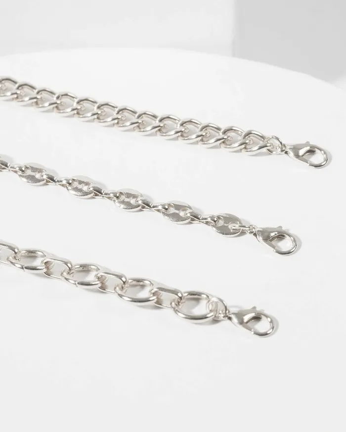 Colette By Colette Hayman Bracelets Silver Chunky Chain 3 Pack Bracelet 8211 Jewellery