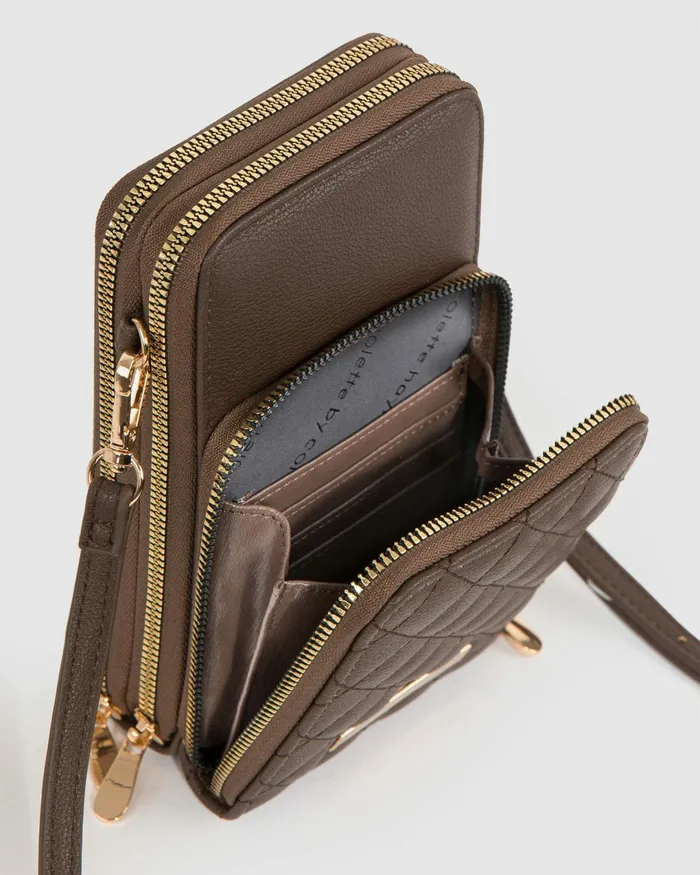 Colette By Colette Hayman Brown Koni Phone X Body Bags Crossbody Bags