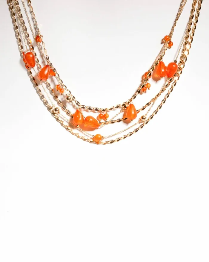 Colette By Colette Hayman Brown Layer Beaded Choker Necklace Jewellery Choker