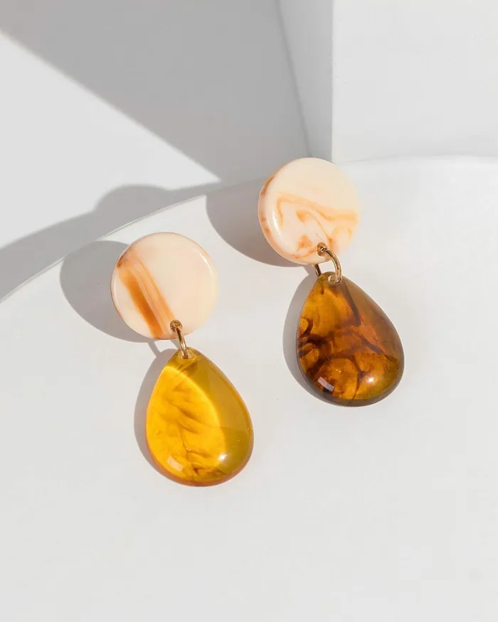 Colette By Colette Hayman Brown Translucent Drop Earrings Jewellery Drop