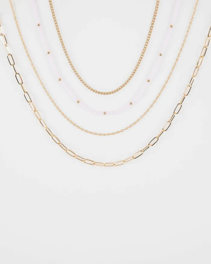 Colette By Colette Hayman Chain Pink Beaded Chain Layer Necklace 8211 Jewellery