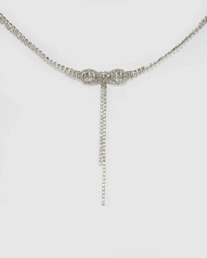 Colette By Colette Hayman Choker Crystal Crystal Bow Rhodium Choker Necklace 8211 Jewellery Colette By Colette Hayman Choker Crystal Crystal Bow Rhodium Choker Necklace 8211 Jewellery
