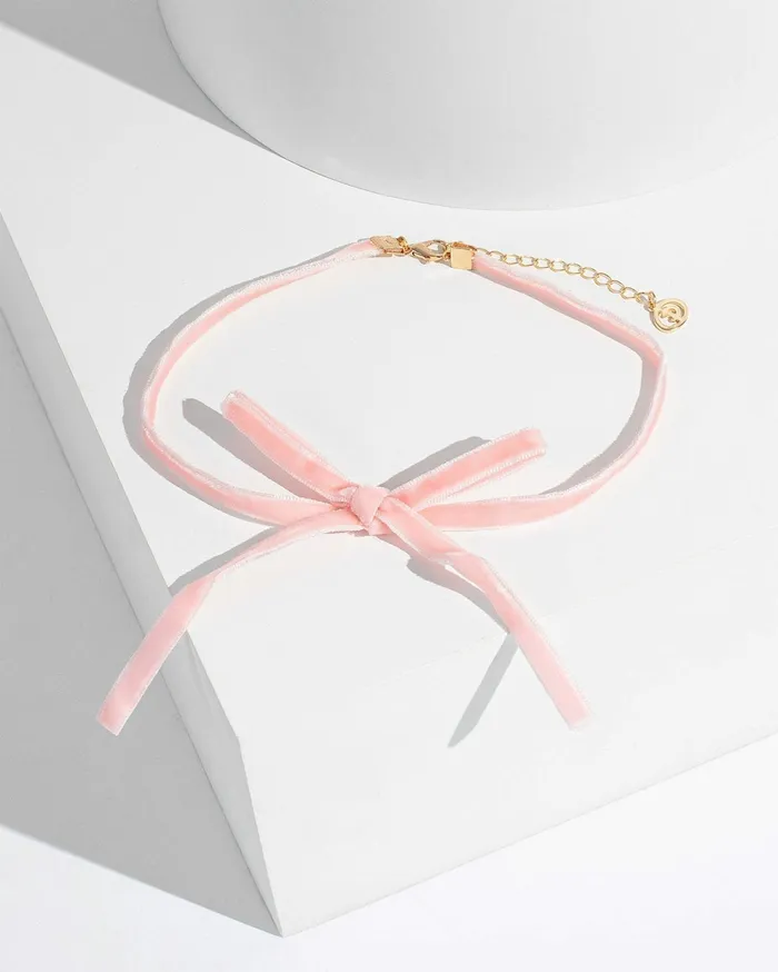 Colette By Colette Hayman Choker Pink Velvet Bow Choker Necklace 8211 Jewellery